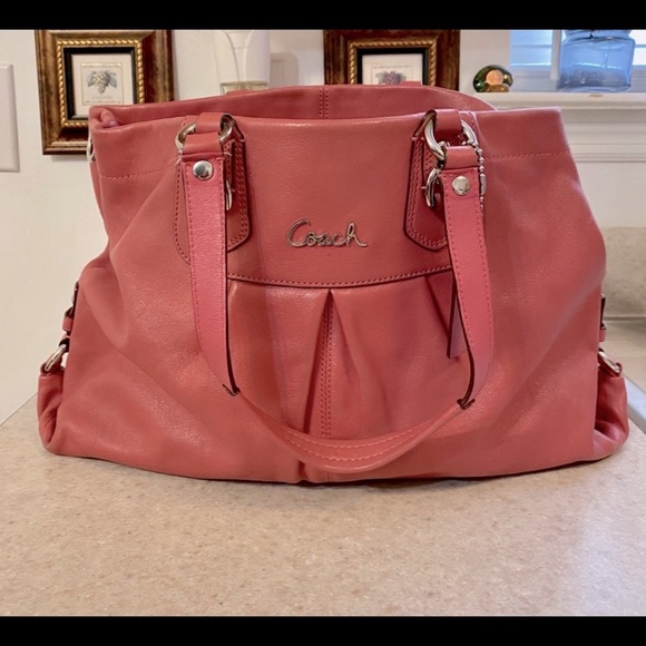 Coach Handbags - Beautiful large rose colored Coach purse/tote